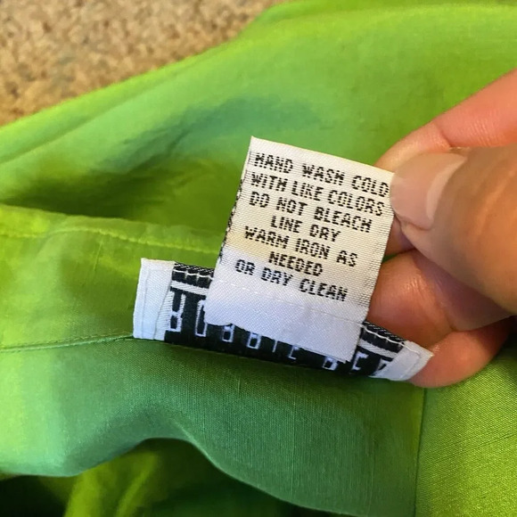 VTG 100% Silk Women’s Kelly Green Blouse Shirt Robbie Bee Sz S 80s 90s Holiday - Picture 5 of 14
